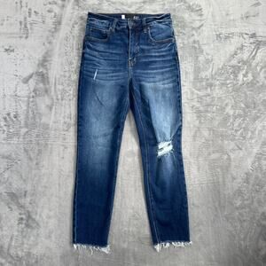 KUT‎ From The Kloth Women's Rachael Fab Ab Mom Jeans Size 0 Blue Distressed